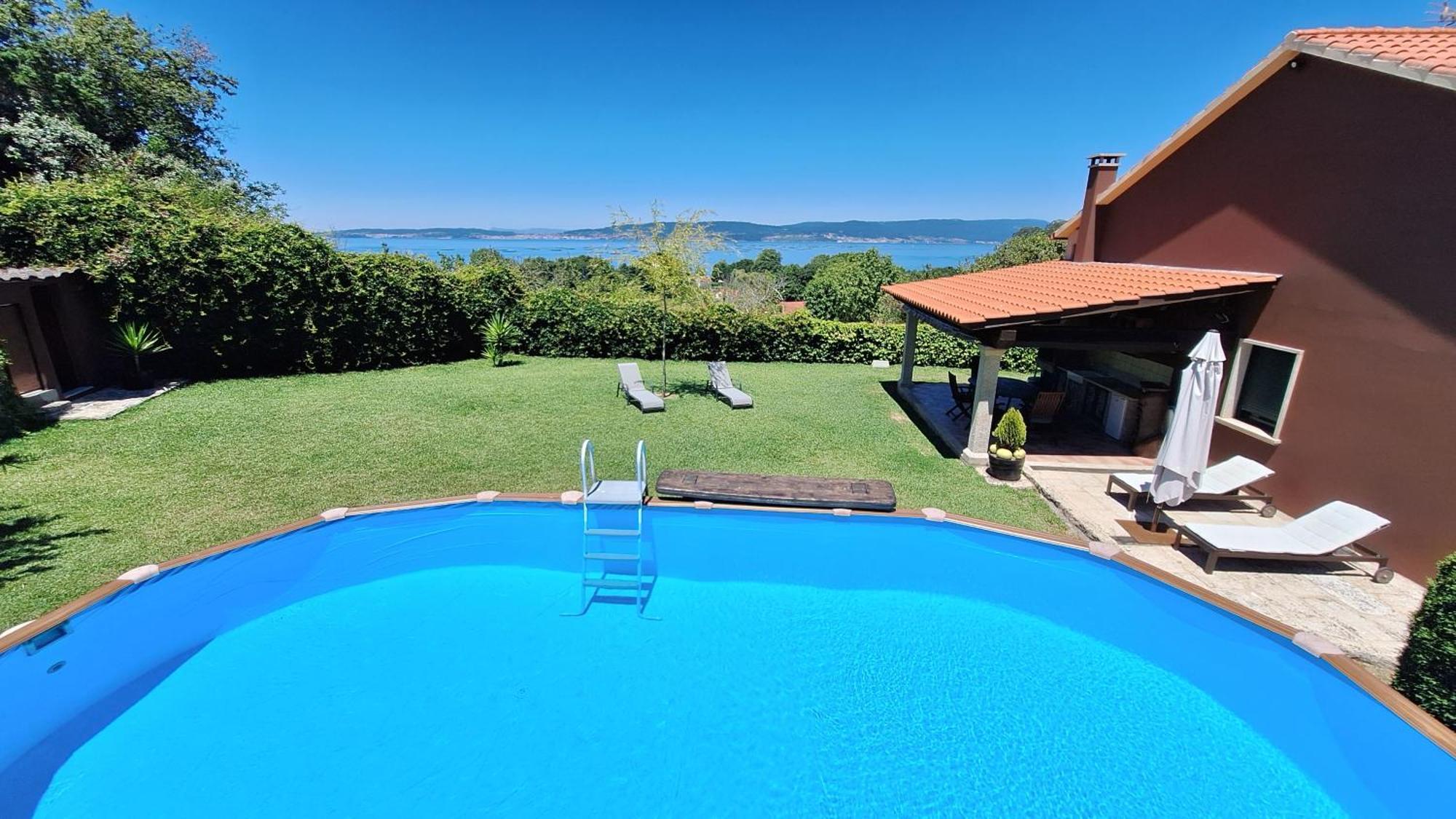Chalet Rural 400 M Playa Piscina Barbacoa Chimenea Bueu Eksteriør billede